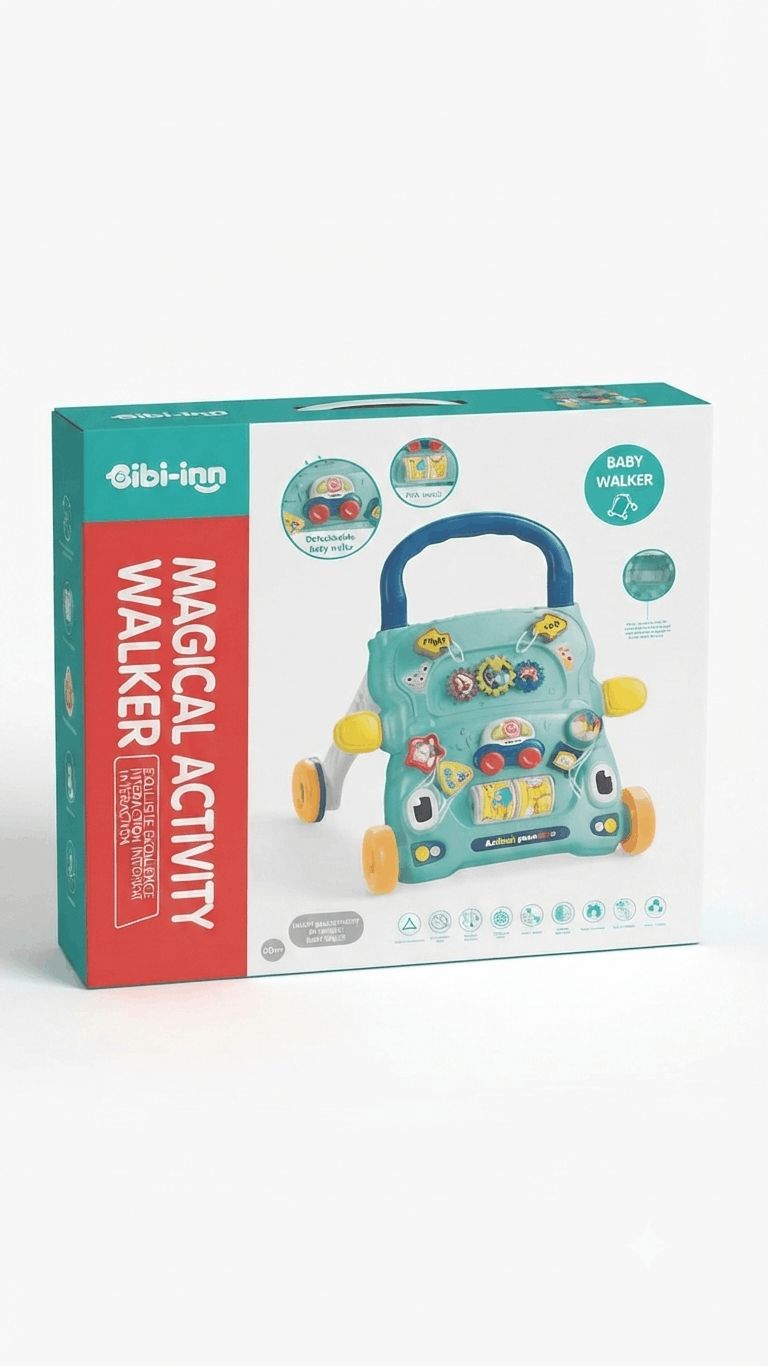 Bibi-Inn Magical Activity Walker – Multi-Functional Sit-to-Stand Baby Walker and Interactive Learning Center