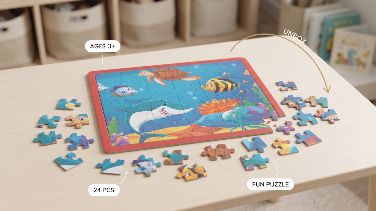 Undersea World Puzzle for Kids — 24 Pieces Educational Ocean Animal Learning Toy for Ages 3+ | Creative Kids Hub.pk