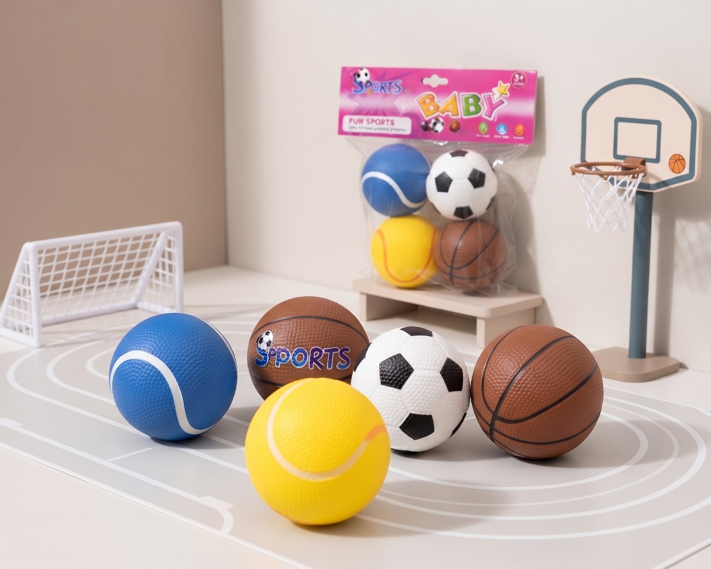 4PCS Sports Baby Soft Ball Set – Colorful Textured Sports Balls for Kids