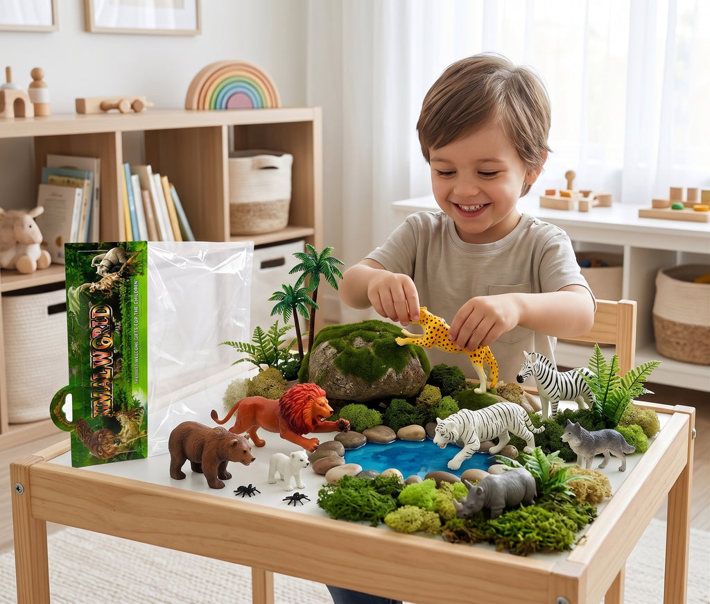 Wild Animal Figures Play Set for Kids – Jungle Animal Toy Collection