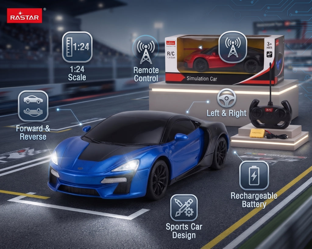 1:24 Scale RC Sports Car – Rechargeable Remote Control Simulation Racing Car