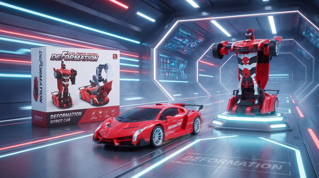 2.4G Remote Control Transforming Robot Car | One-Key Deformation RC Sports Car Toy for Kids