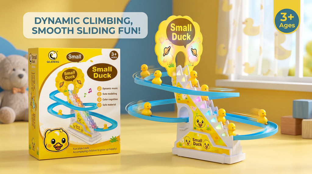 Duck Climbing Stairs Toy | Interactive Slide Track with Music, Lights & Cute Ducks