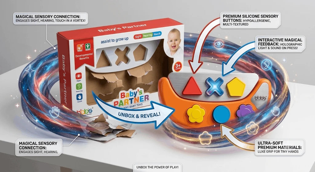 Baby's Partner Shape Sorting Rocker – Infant Sensory Learning and Developmental Toy for Babies (3+ Months)