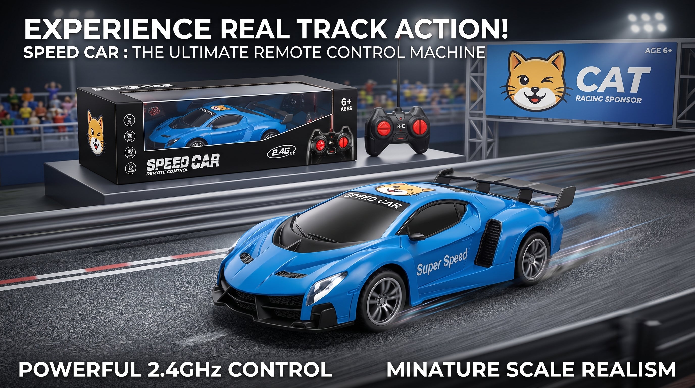 2.4GHz Remote Control Speed Car | Rechargeable RC Racing Sports Car with Controller
