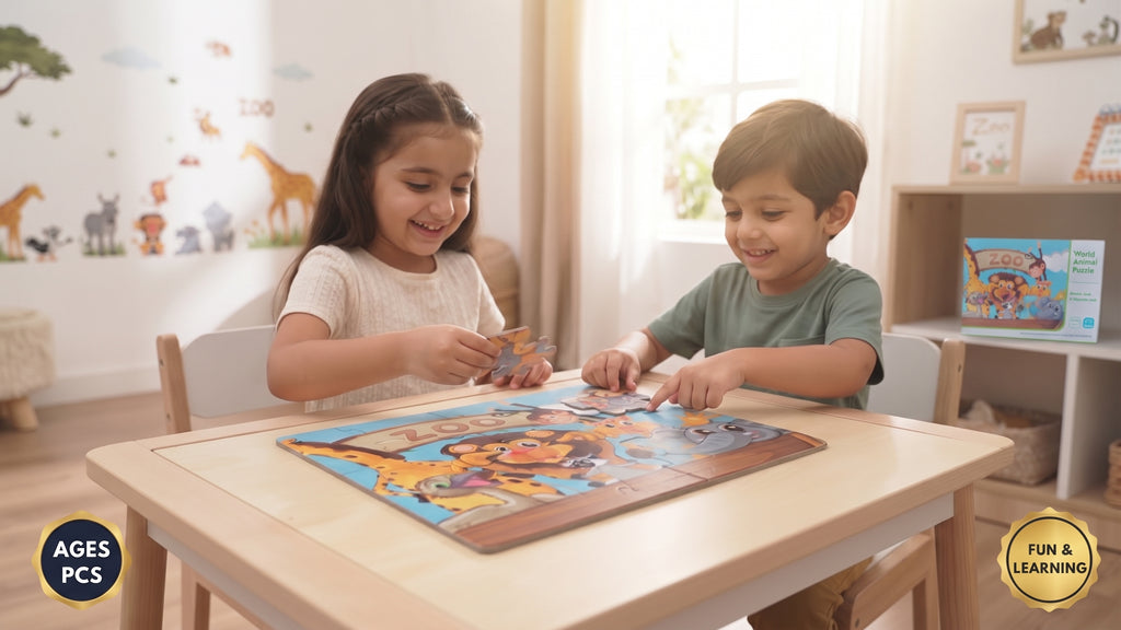 Creative Kids Hub.pk World Animal Puzzle - 24 PCS | Educational Zoo Theme Jigsaw for Kids Ages 3+