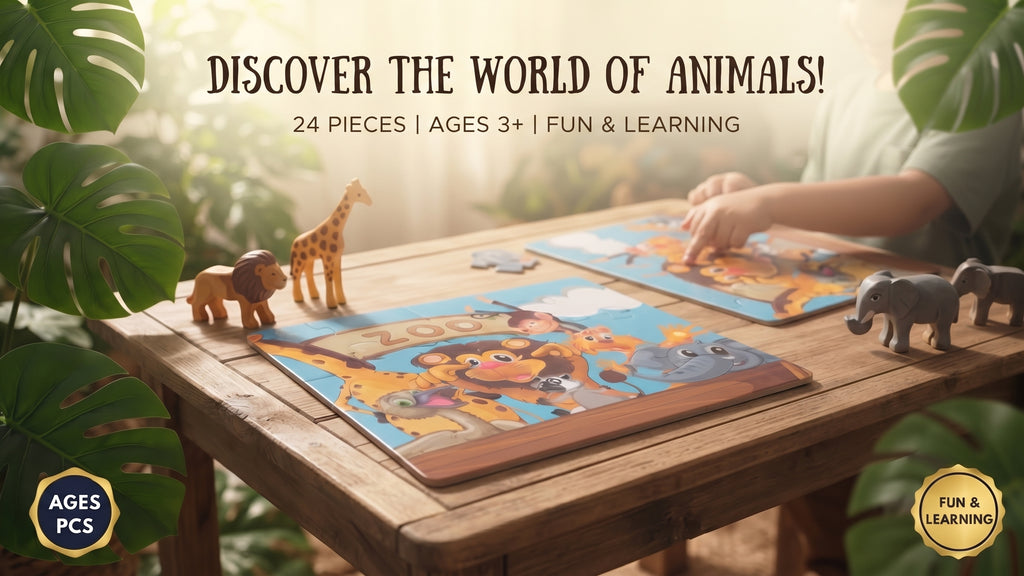 Creative Kids Hub.pk World Animal Puzzle - 24 PCS | Educational Zoo Theme Jigsaw for Kids Ages 3+