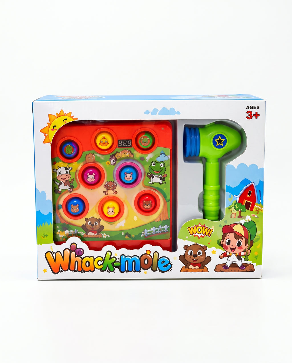 Interactive Whack-a-Mole Game with Light-Up Moles & Toy Hammer | Educational Reaction Toy for Kids (Ages 3+)