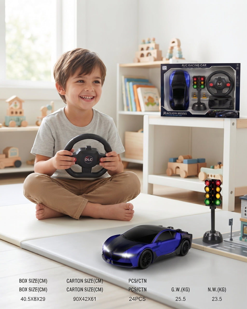 1:16 Simulation RC Racing Car with Steering Wheel Remote & Traffic Light
