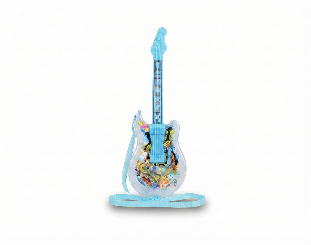 Kids Musical Guitar Toy – Transparent Underwater Design, Interactive Buttons, Strumming Details & Carry Strap for Boys and Girls