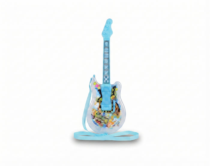 Kids Musical Guitar Toy – Transparent Underwater Design, Interactive Buttons, Strumming Details & Carry Strap for Boys and Girls