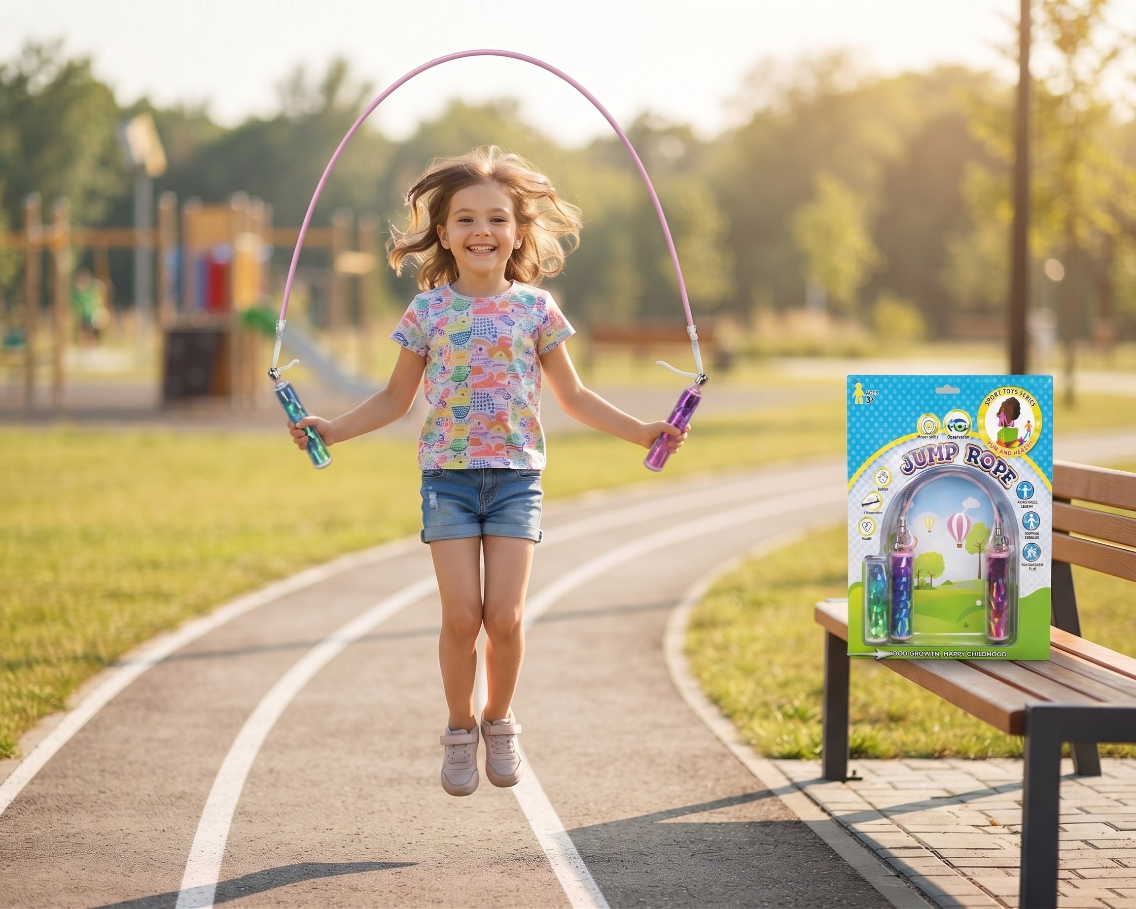 Kids Adjustable Jump Rope – Fun Fitness & Outdoor Exercise Skipping Rope