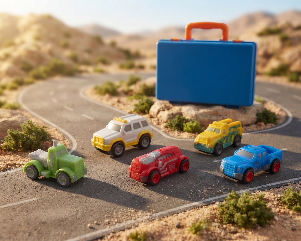 DIY 101 5PCS Toy Vehicle Set with Carrying Case – Creative Kids Car Playset