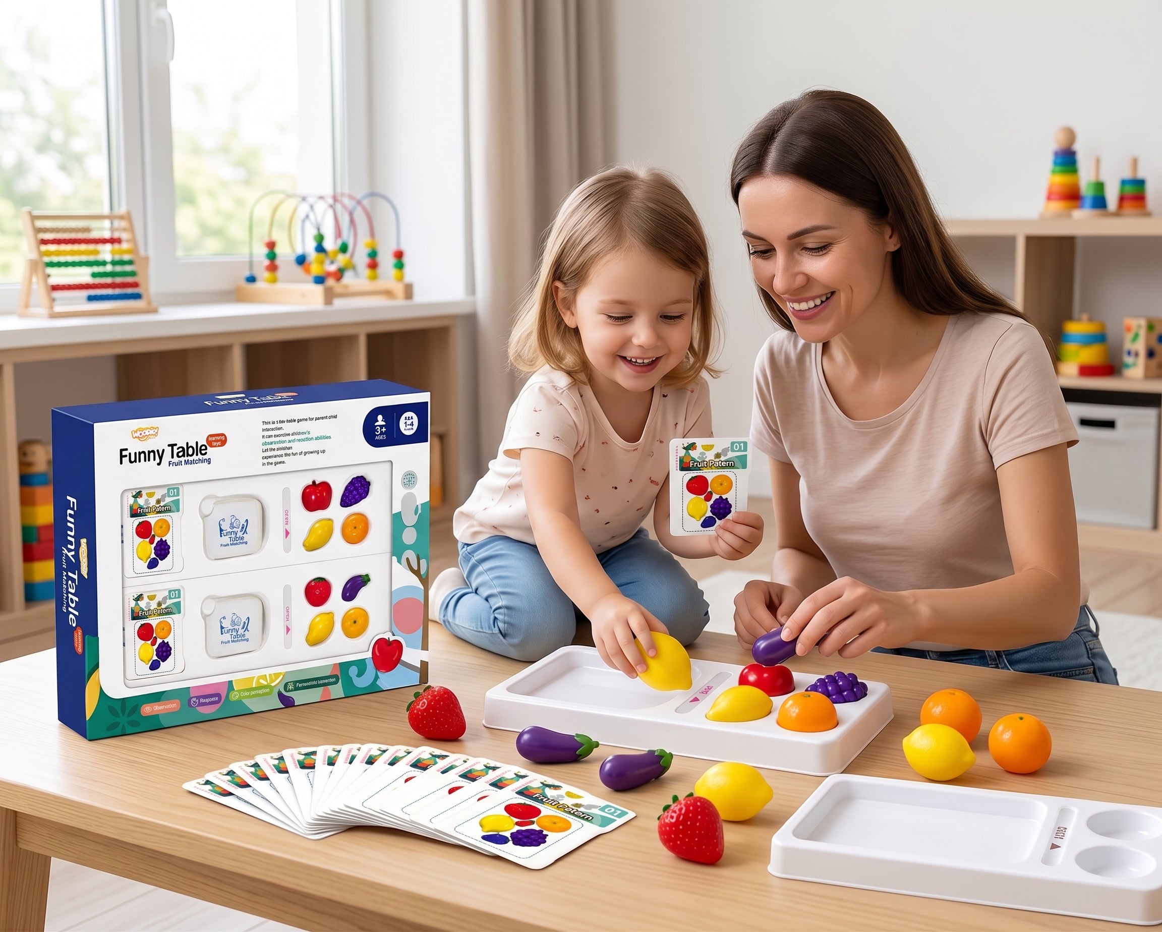 Funny Table Fruit Matching Game for Kids – 1–4 Players Educational Toy