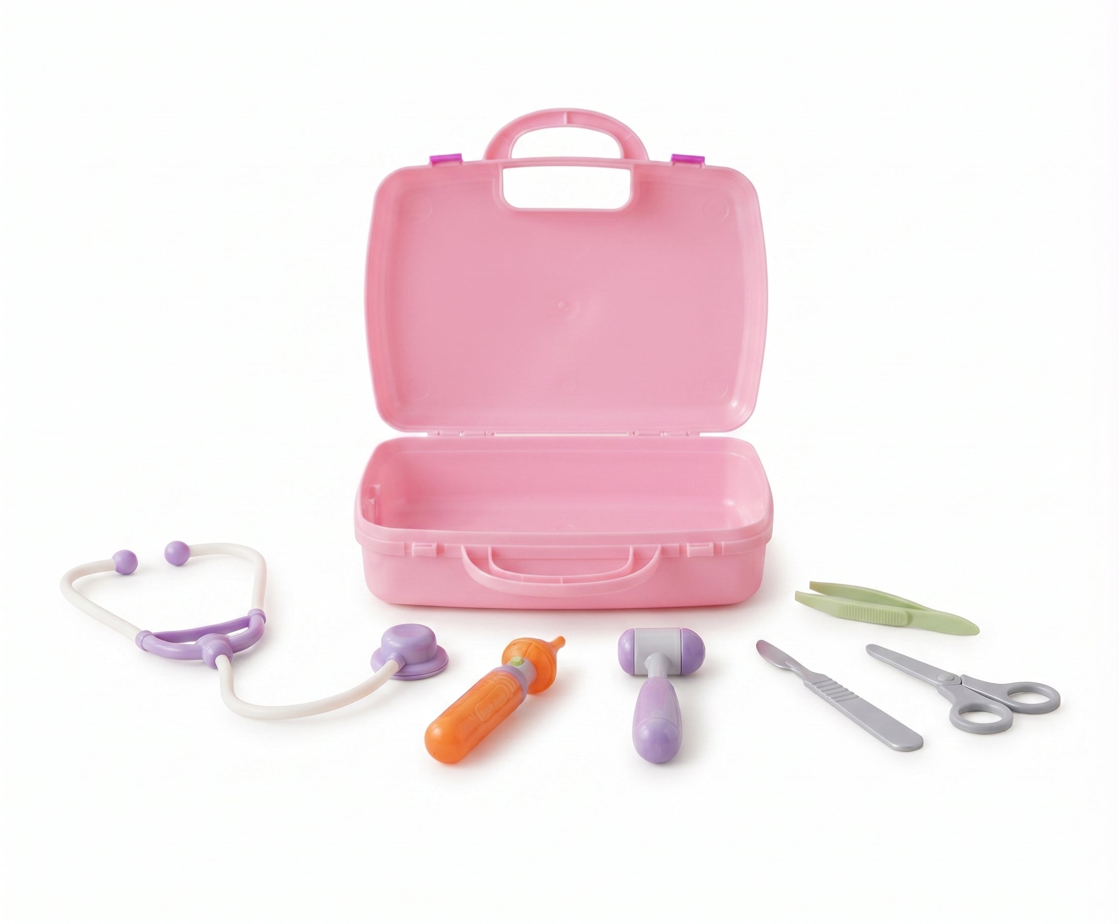 Kids Doctor Medical Play Set with Portable Pink Carrying Case