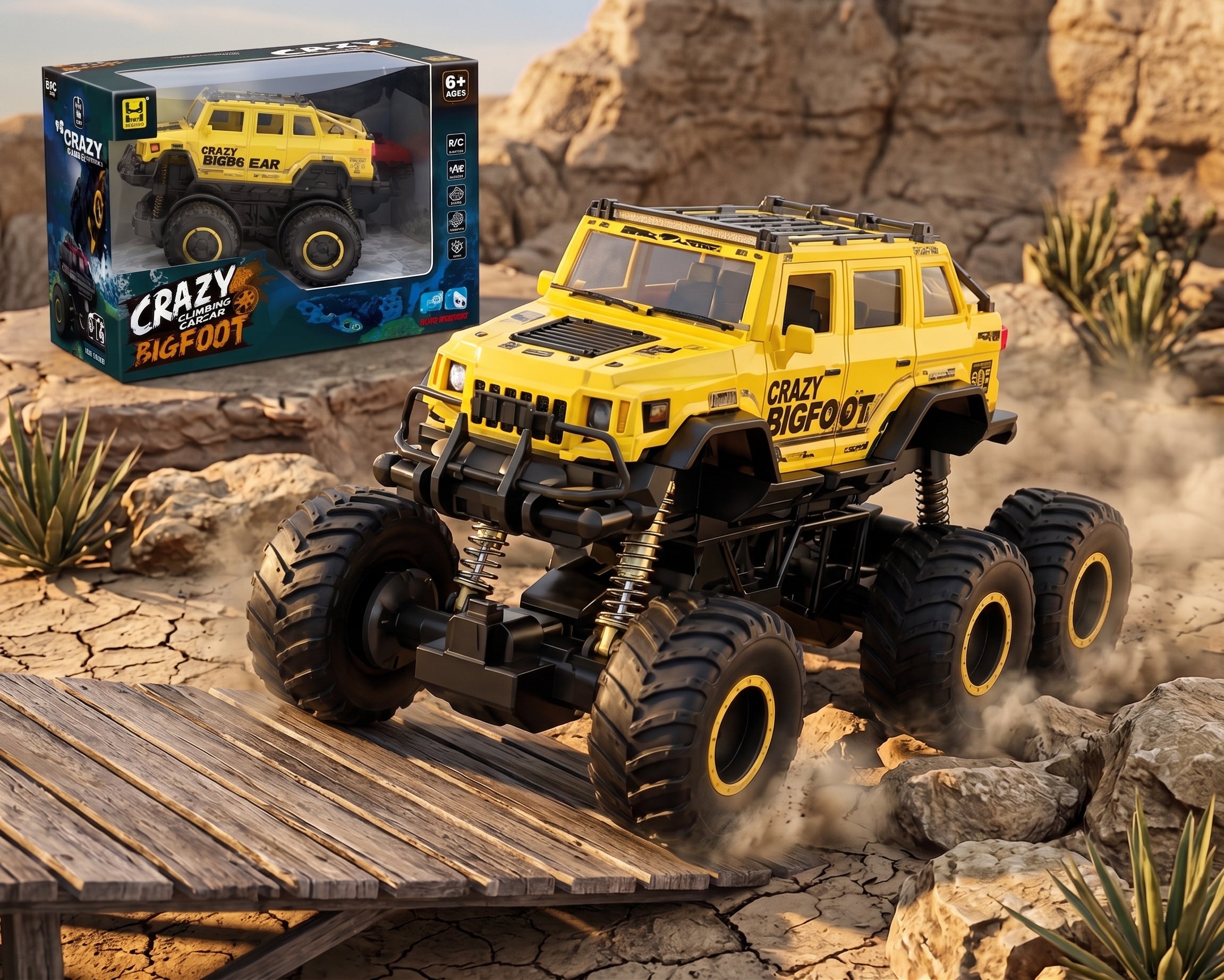 Crazy Climbing Bigfoot RC Monster Truck – 2.4GHz Rechargeable Remote Control Car