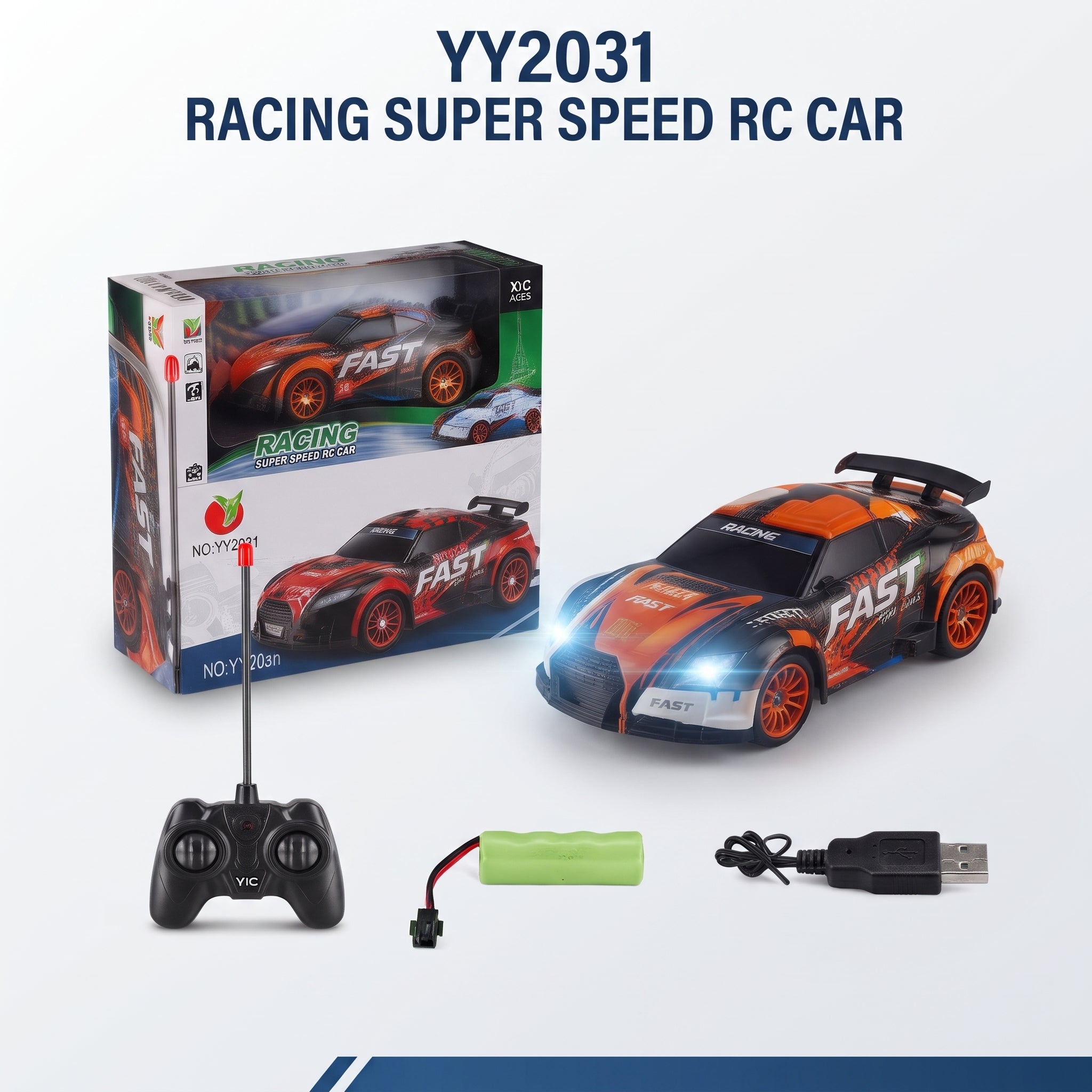 1:20 Scale Remote Control Racing Car | YY2031 Rechargeable Super Speed RC Sports Car