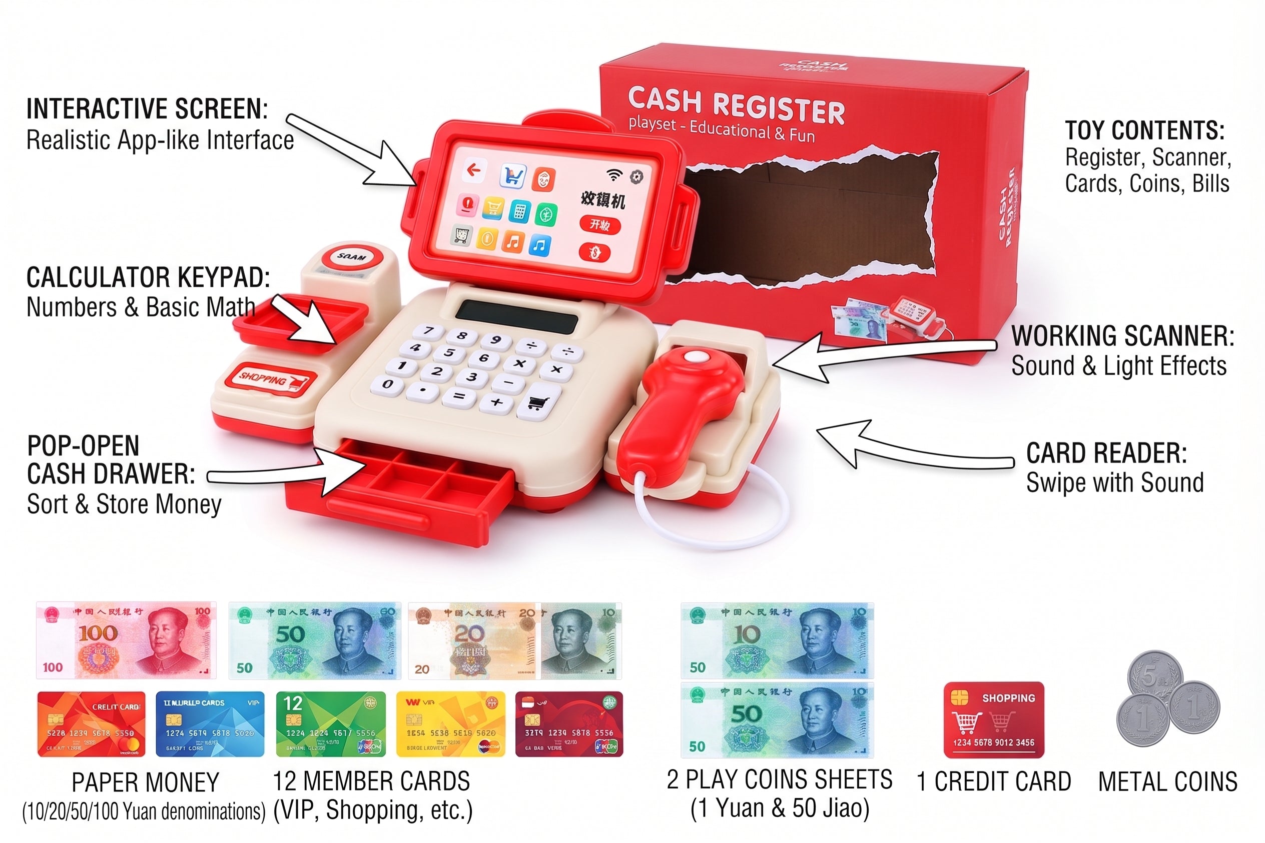 Toy Cash Register Playset