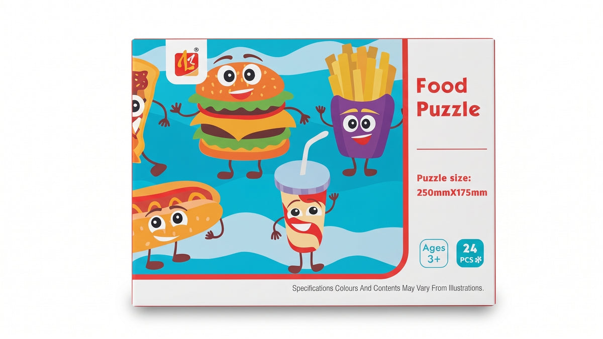 Food Puzzle for Kids — 24 Pieces Educational Learning & Problem-Solving Toy for Ages 3+
