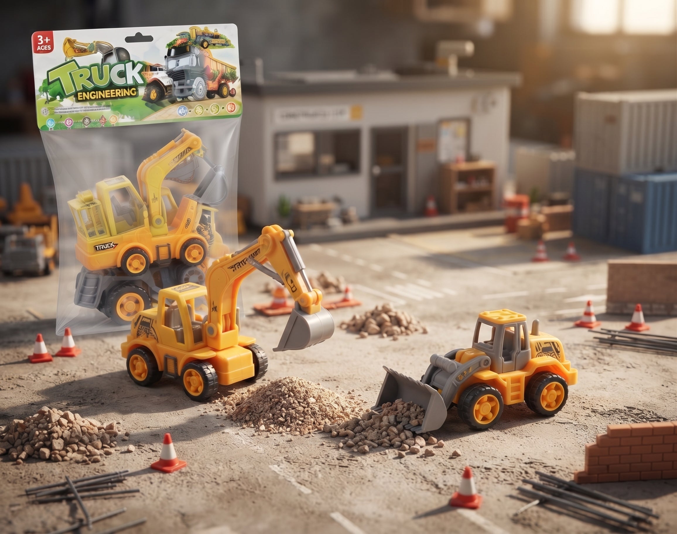 Truck Engineering Construction Vehicle Toy Set – Excavator & Loader Toys for Kids