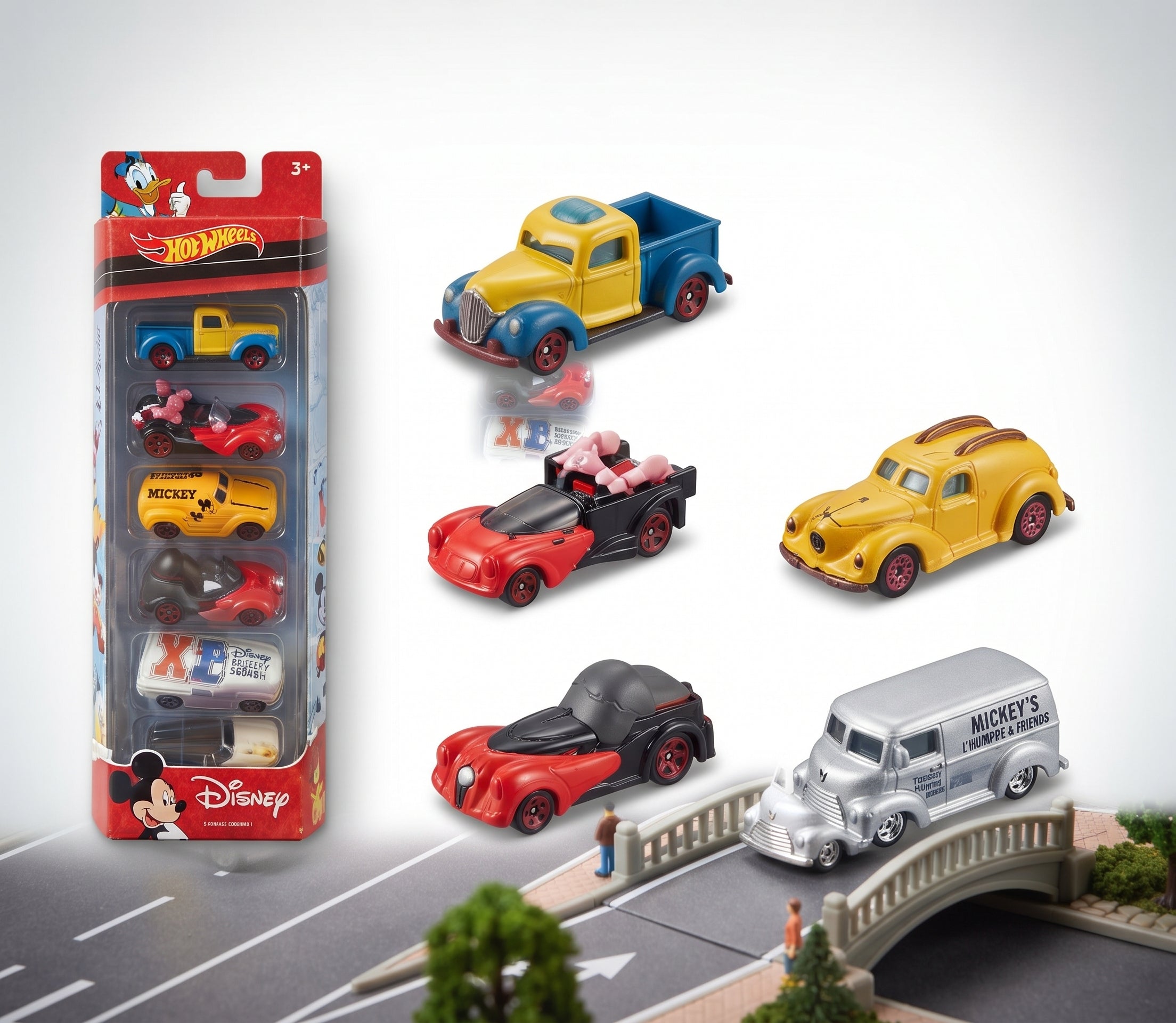 ot Wheels Mickey Mouse & Friends Character Die-Cast Toy Vehicle Set (5-Pack Collector Edition)