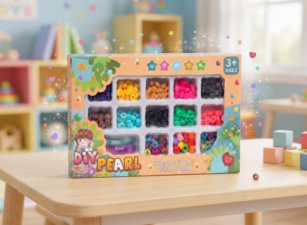 DIY Pearl & Bead Sensory Play Kit for Kids 3+ | Colorful Fine Motor Skills Arts & Crafts Toy Set