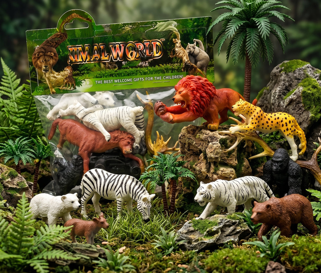 Wild Animal Figures Play Set for Kids – Jungle Animal Toy Collection