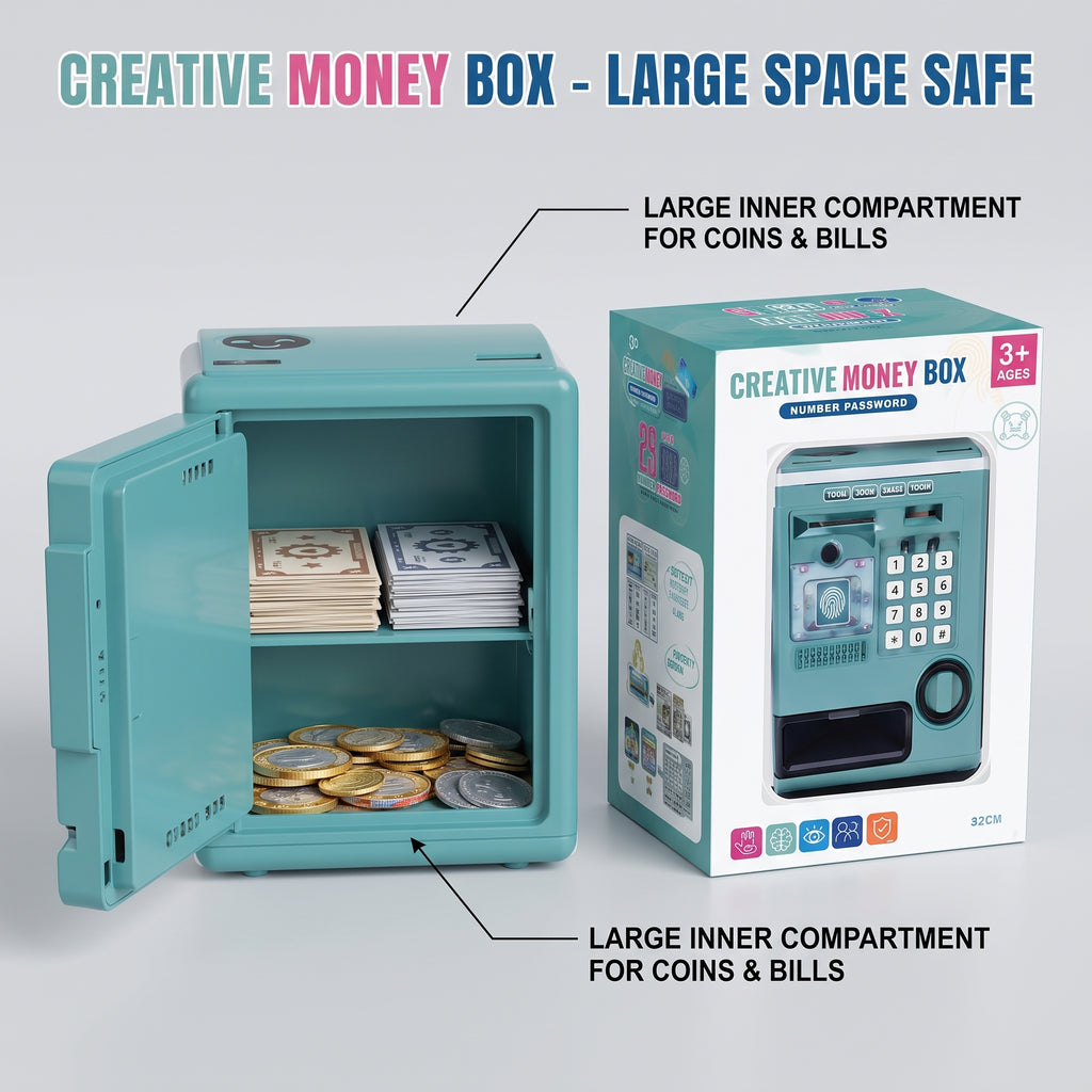 Creative Electronic Money Box for Kids | Password Piggy Bank with Coin & Cash Saving Slot