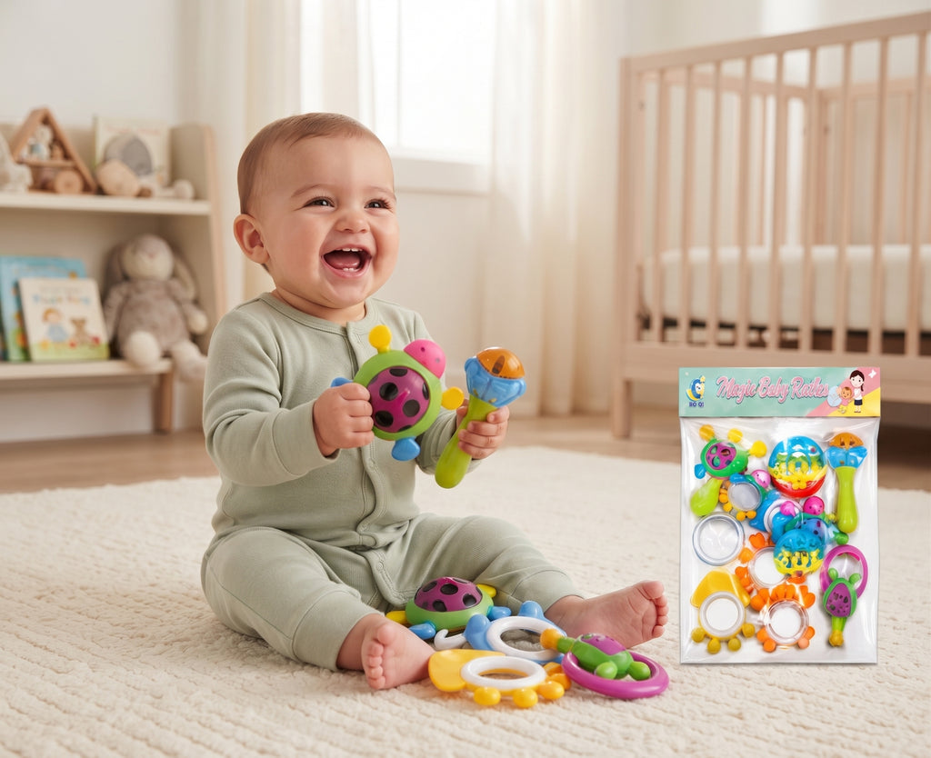 Magic Baby Rattle Toy Set – Colorful Multi-Shape Rattles for Babies & Kids