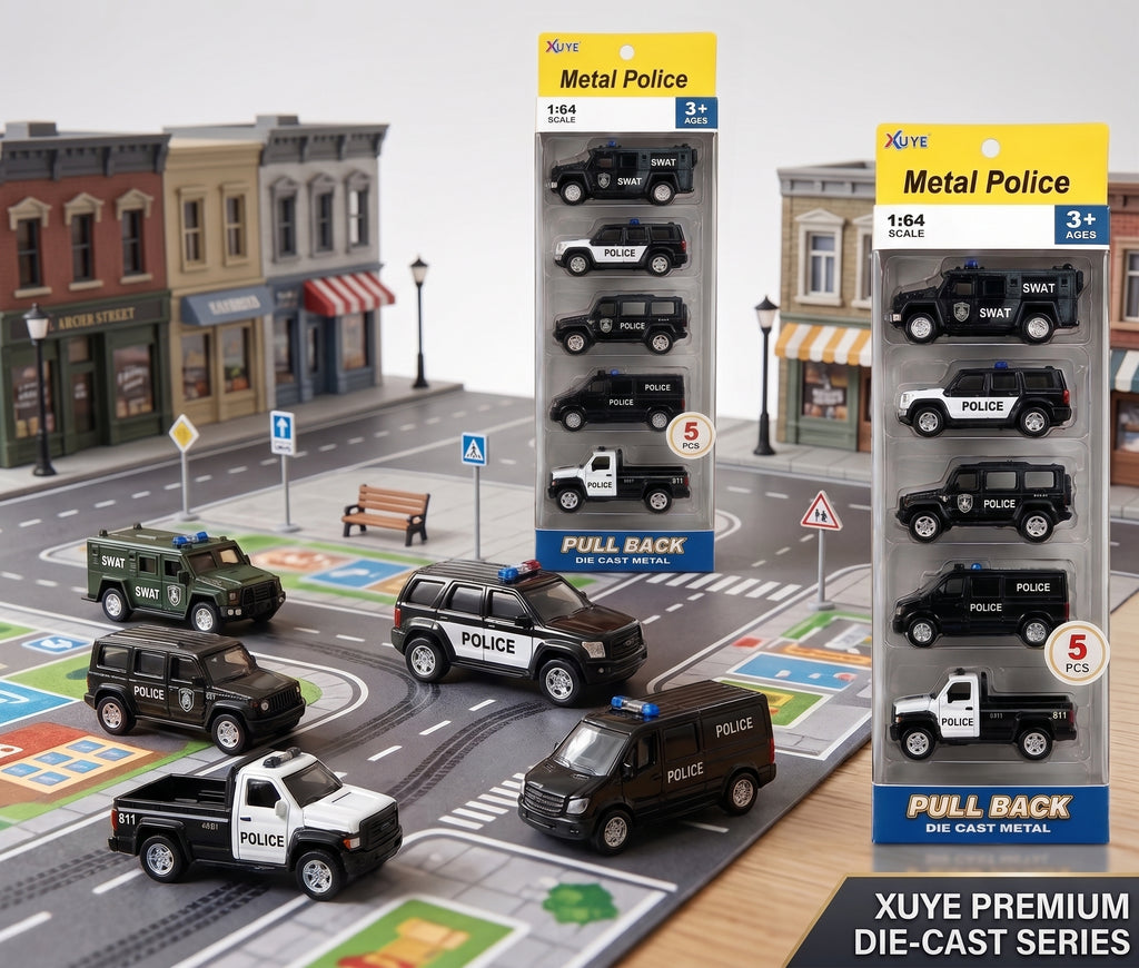 1:64 Scale Die-Cast Metal Pull Back Vehicle Set – 5 PCS