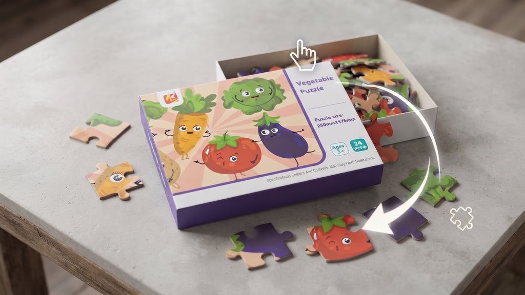 Vegetable Puzzle for Kids — 24 Pieces Educational Learning & Problem-Solving Toy for Ages 3+ | Creative Kids Hub.pk