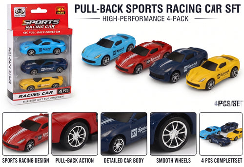 3 PCS Pull-Back Sports Racing Car Set – High-Performance Friction-Powered Die-Cast Style Vehicles with Smooth Wheels and Display Gift Box for Kids Age 3+