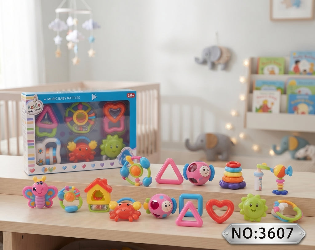 Music Baby Rattles Set NO:3607 – Colorful Infant Interactive Toy Collection