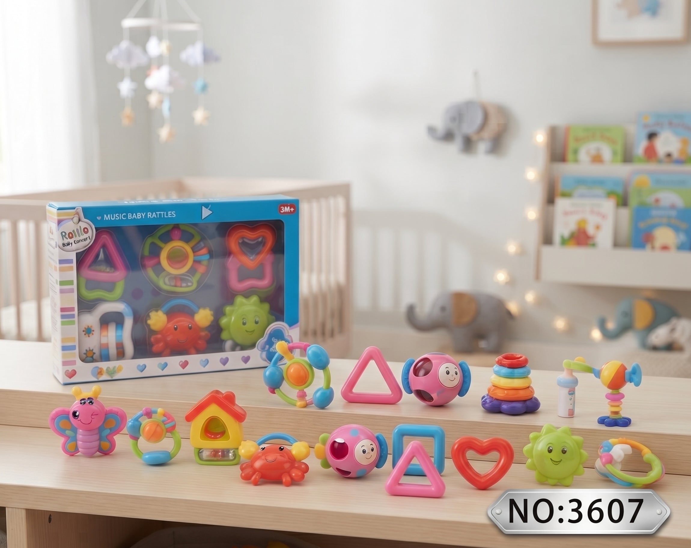 Music Baby Rattles Set NO:3607 – Colorful Infant Interactive Toy Collection