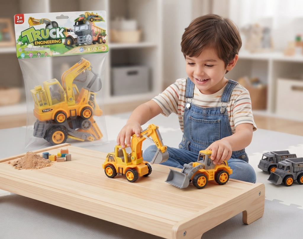 Truck Engineering Construction Vehicle Toy Set – Excavator & Loader Toys for Kids