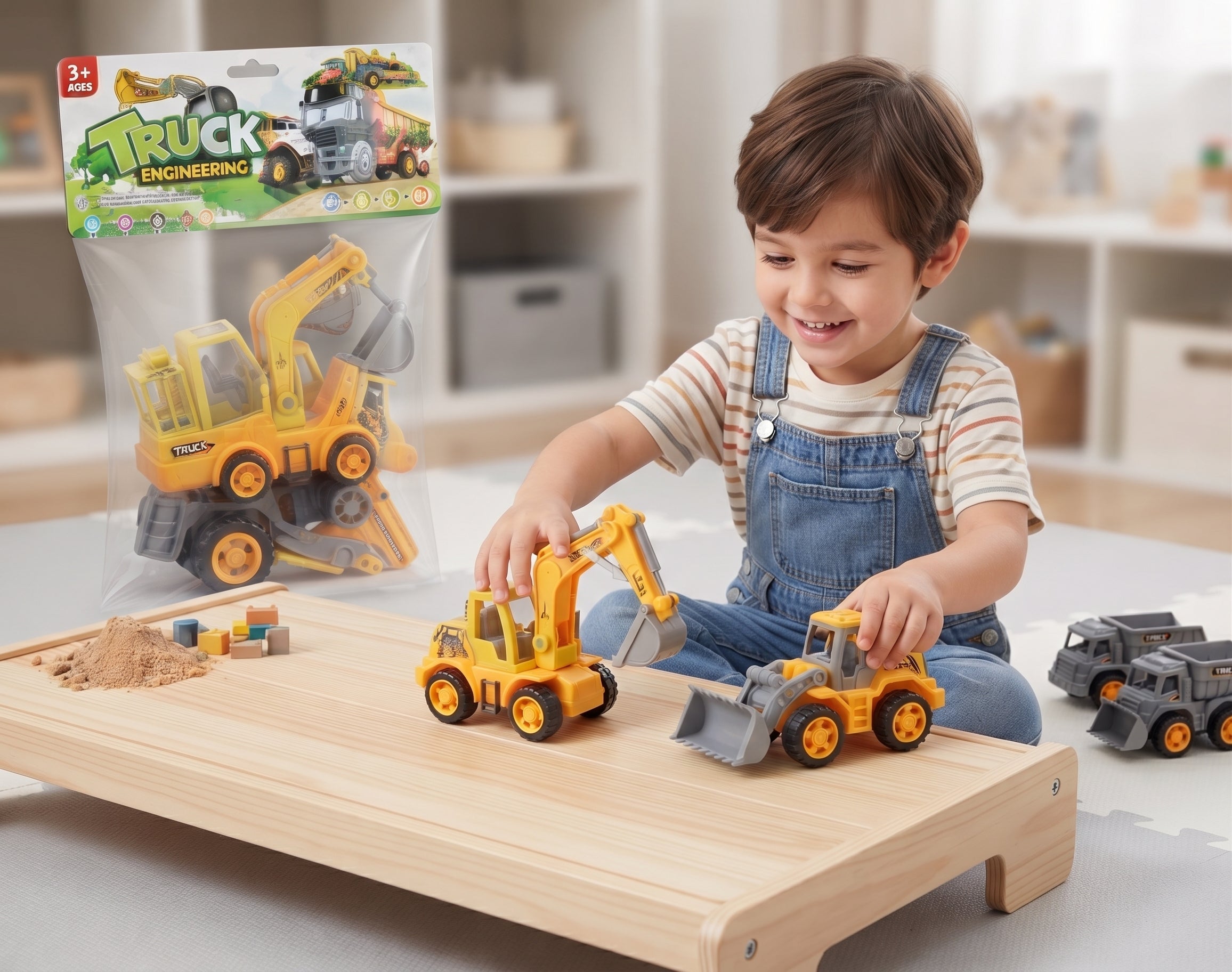 Truck Engineering Construction Vehicle Toy Set – Excavator & Loader Toys for Kids