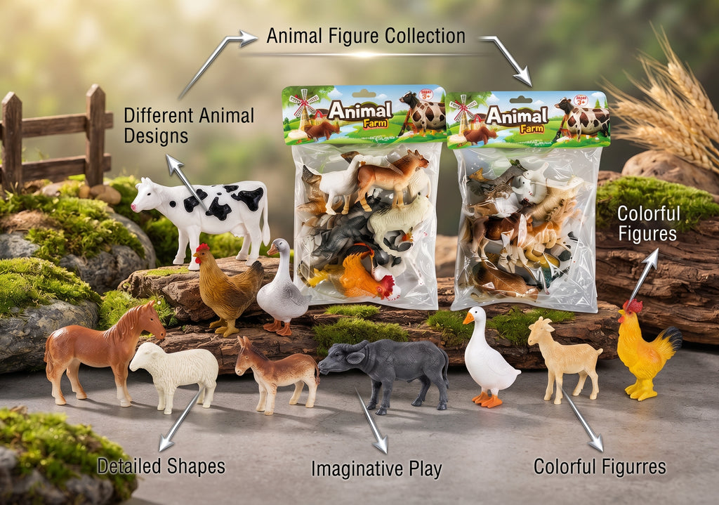 Animal Figures Toy Set – Colorful Mini Animal Collection for Kids