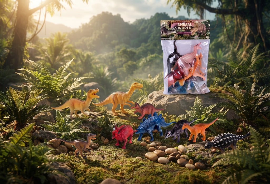 Jungle Team Series Dinosaur Model Set – 6 PCS Realistic Dinosaur Toys for Kids