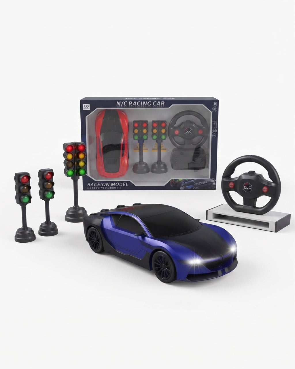 1:16 Simulation RC Racing Car with Steering Wheel Remote & Traffic Light