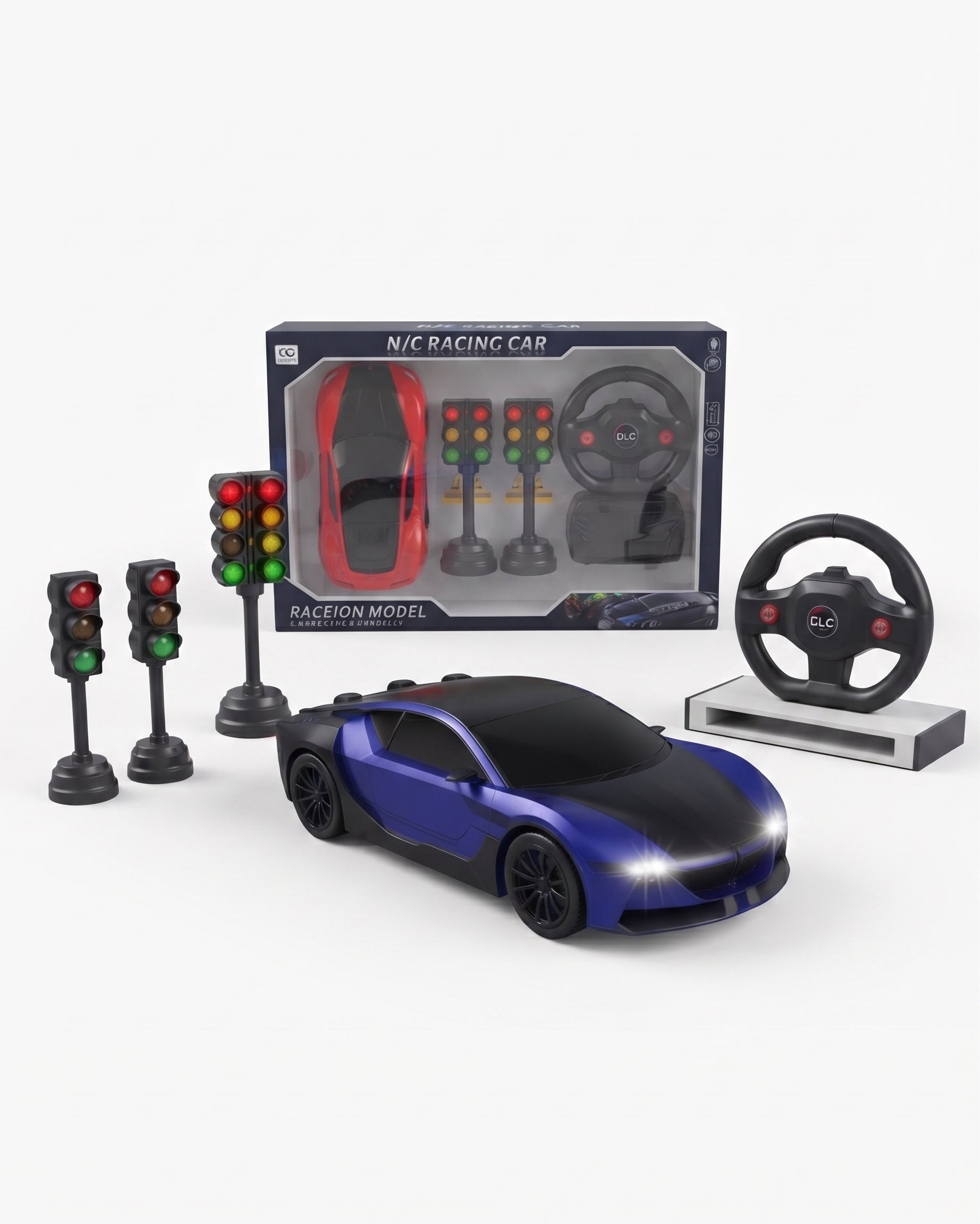 1:16 Simulation RC Racing Car with Steering Wheel Remote & Traffic Light