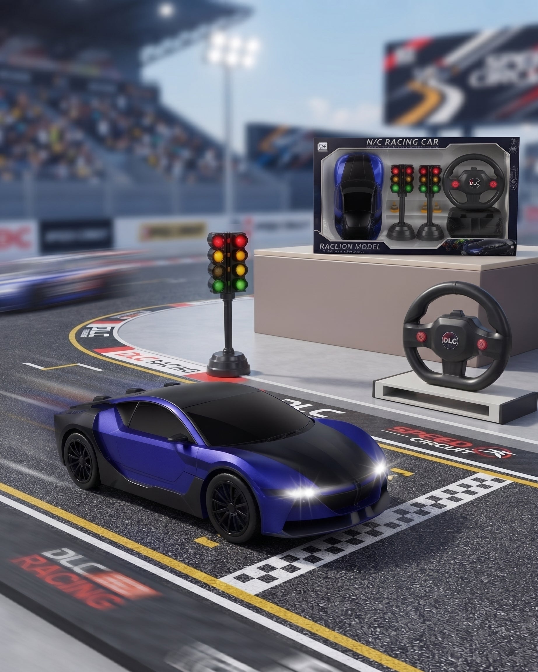 1:16 Simulation RC Racing Car with Steering Wheel Remote & Traffic Light