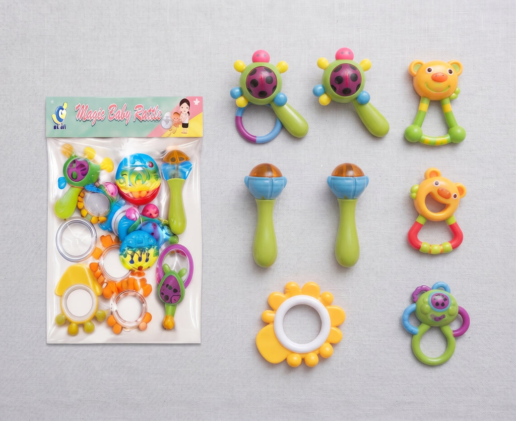 Magic Baby Rattle Toy Set – Colorful Multi-Shape Rattles for Babies & Kids