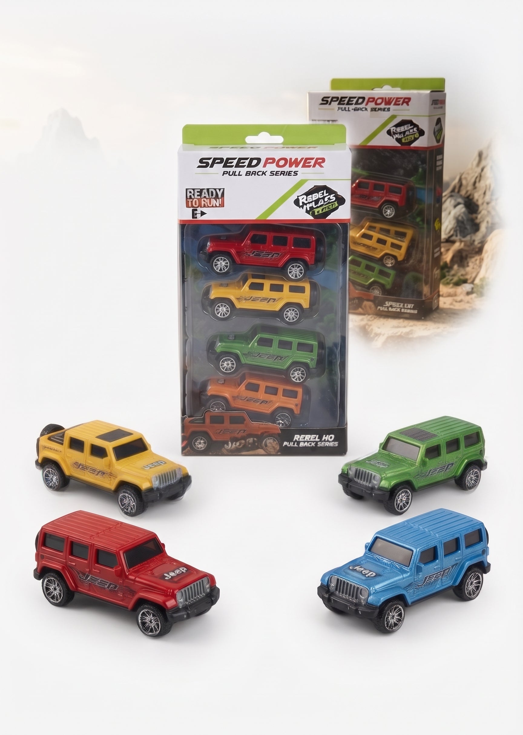 Speed Power Pull Back 4x4 SUV Toy Set – 4 Colorful Cars for Kids
