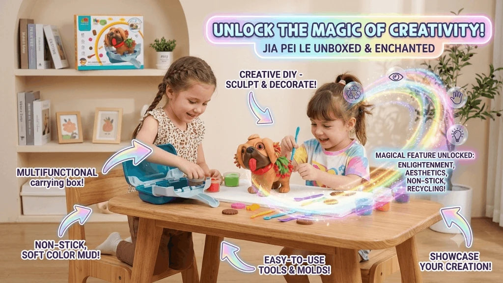 Jia Pei Le Creative DIY Color Mud Set – Multifunctional Pet Carrying Box with Modeling Clay and Puppy Molding Toy for Kids (3+ Years)