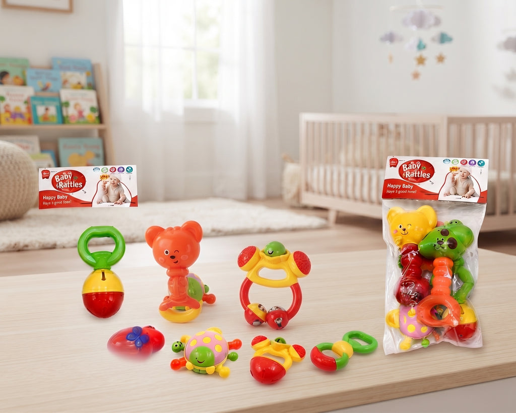 Colorful Baby Rattles Toy Set – Fun Sensory & Interactive Play Toys for Infants