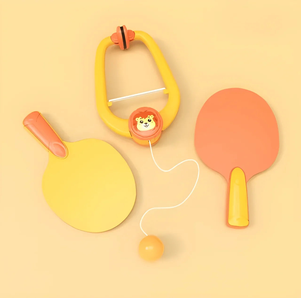 Lion Table Tennis Trainer - Hanging Indoor Ping Pong Practice Set for Kids