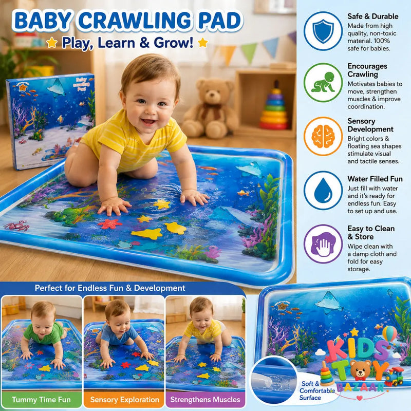🧸 Baby Water Play Mat – Inflatable Tummy Time Mat
